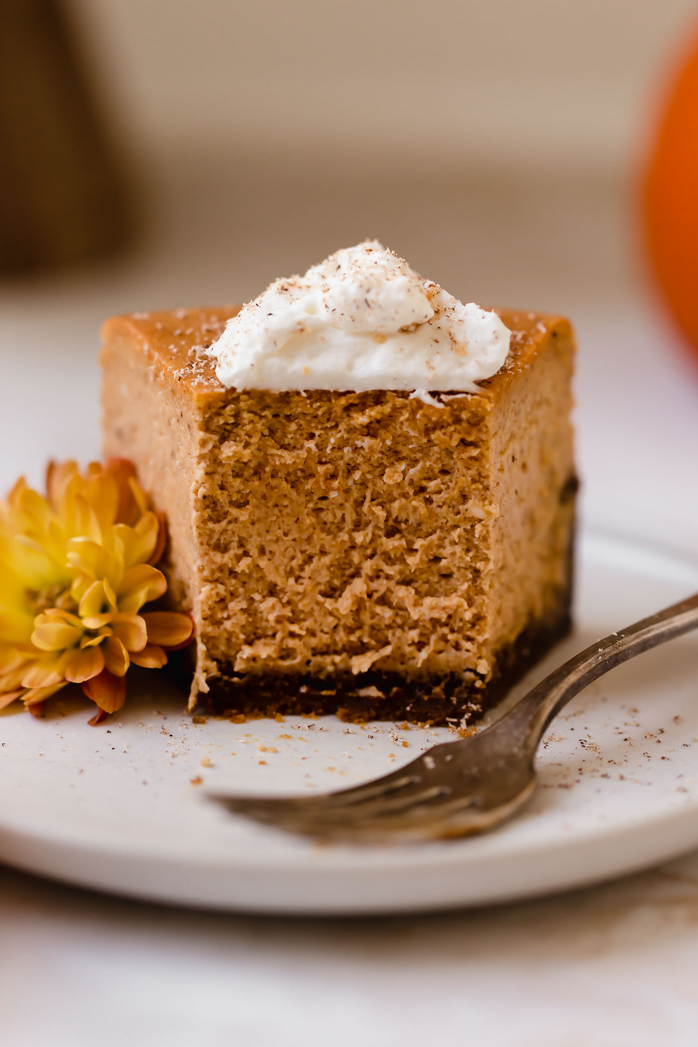 perfect pumpkin cheesecake with gingersnap crust - plays well with butter