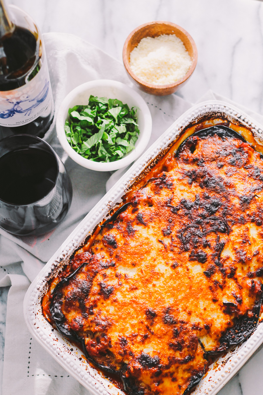 best-ever lightened-up weeknight eggplant lasagna via playswellwithbutter