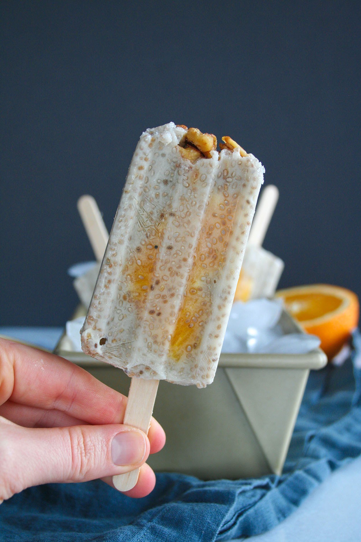 creamsicle chia pudding pops + 50 recipes for perfect for summer parties! | summer food, summer parties, summer recipes, summer appetizers, summer desserts, summer drinks, easy entertaining, entertaining tips |
