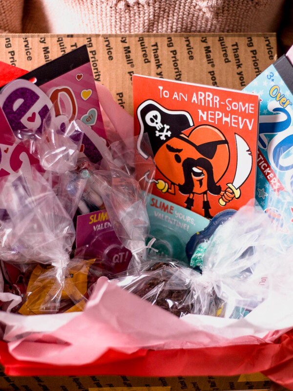 how to put together a valentine's day care package for a niece & nephew. tips & tricks for aunties to spoil their favorite little ones, even from a distance