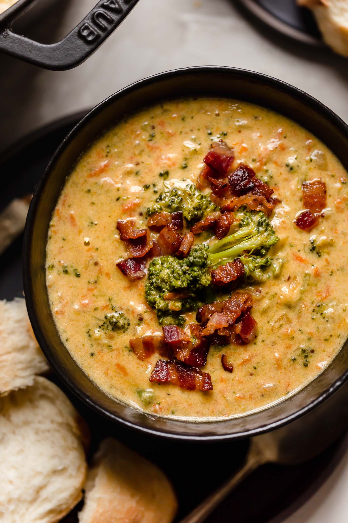 bacon beer cheese broccoli cheddar soup. a cross between two classic comforting soups, beer cheese soup & broccoli cheese soup, this bacon beer cheese broccoli cheddar soup is thick, luscious, creamy, & decadent. the ultimate comfort food dinner to warm you up on a cold night this winter! #playswellwithbutter #broccolicheddarsoup #broccolicheesesoup #bestbroccolicheesesoup #creamybroccolicheesesoup #beercheesesoup #bestbeercheesesoup #baconbeercheesesoup #comfortfood #comfortfoodrecipes