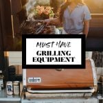 Must have grilling equipment graphic with text overlay for Pinterest.