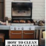How to deep clean a gas grill graphic with text overlay for Pinterest.