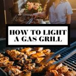 How to light a gas grill graphic with text overlay for Pinterest.