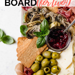 summer picnic charcuterie board graphic for pinterest with text overlay
