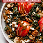 Autumn Kale Salad with text overlay for Pinterest.