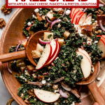 Autumn Kale Salad with text overlay for Pinterest.