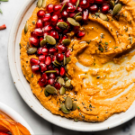 Creamy Pumpkin Hummus Recipe with text overlay for Pinterest