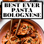 Best-Ever Bolognese Recipe with graphic text overlay for Pinterest.