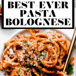 Best-Ever Bolognese Recipe with graphic text overlay for Pinterest.