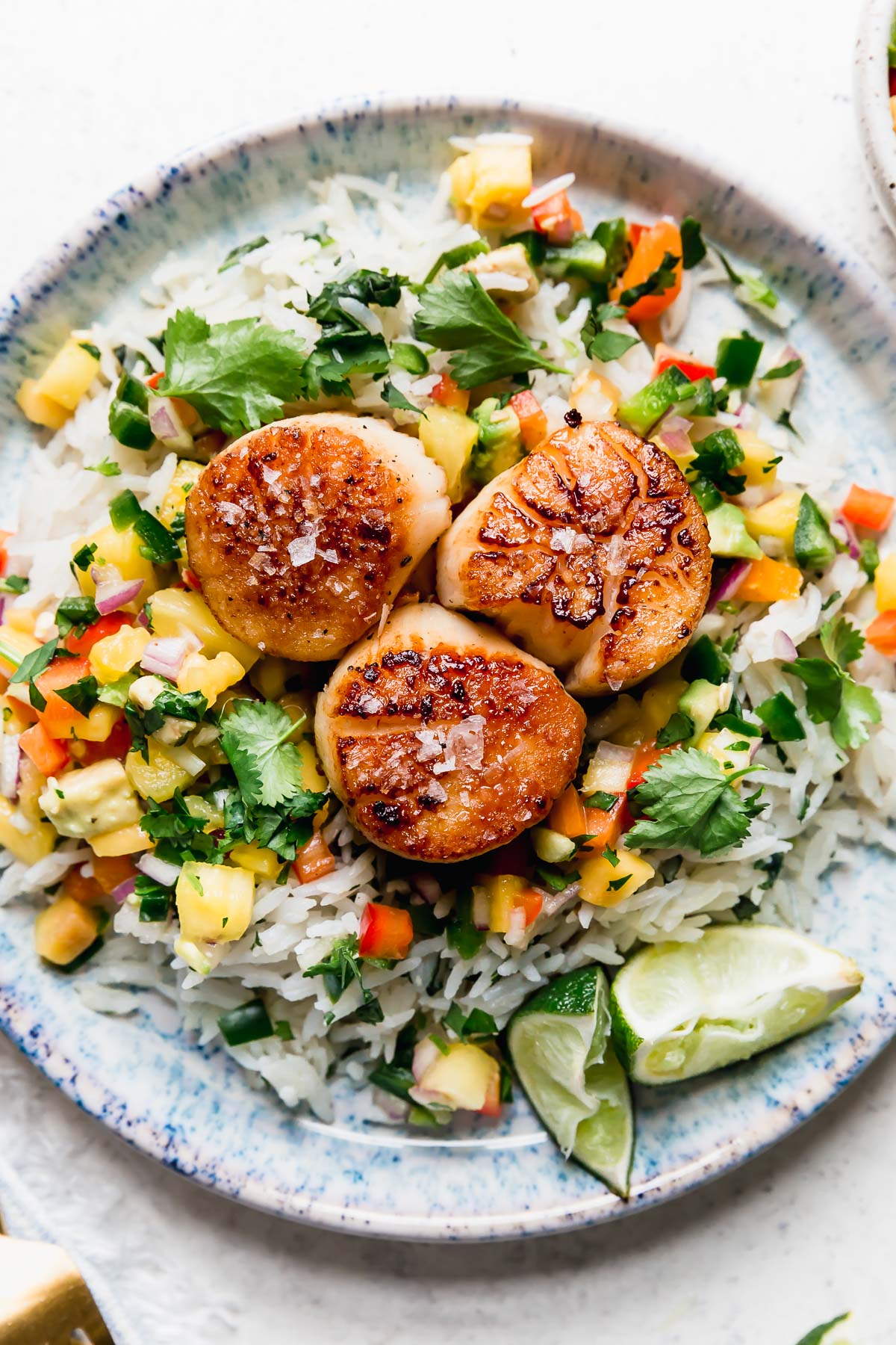 Island-Style Seared Scallops with Mango Salsa - Plays Well With Butter