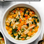 Golden Chicken Soup graphic with text overlay for Pinterest.