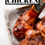 Grilled BBQ Chicken with graphic text overlay for Pinterest.
