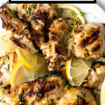 Grilled Lemon Chicken with graphic text overlay for Pinterest.