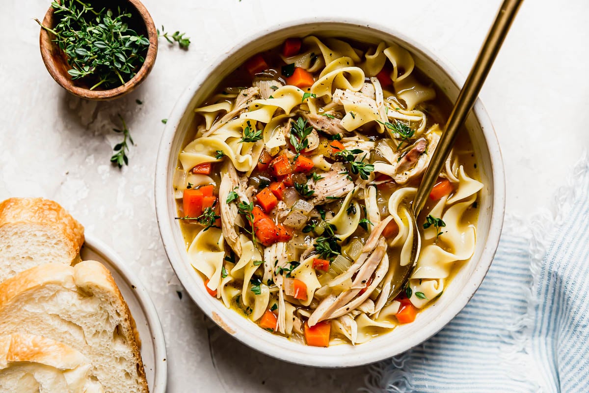 Slow Roasted Whole Chicken Soup - Coziest & Easiest Homemade Soup!!