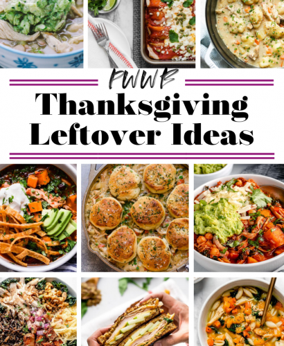 A photo compilation of Thanksgiving Leftover Ideas, with text "Thanksgiving Leftover Ideas" overlay
