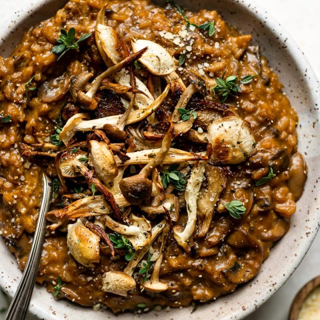 Creamy Porcini Mushroom Risotto Vegetarian Easily Vegan PWWB Creamy Porcini Mushroom Risotto Vegetarian Easily Vegan PWWB