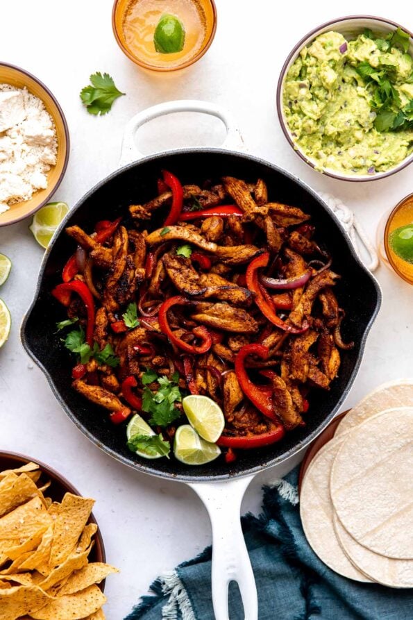 Chile-Lime Skillet Chicken Fajitas (Seriously Quick & Easy!) | PWWB