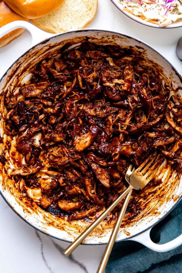 Quick & Easy Shredded BBQ Chicken - Plays Well With Butter