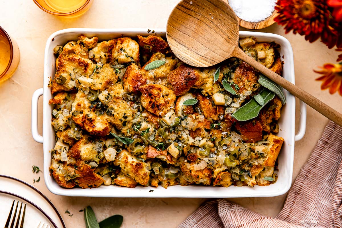 Make Ahead Stuffing with Fresh Herbs | Plays Well With Butter