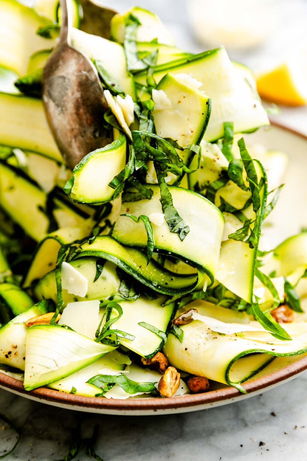 10 Minute Shaved Zucchini Salad With Lemon Parmesan
