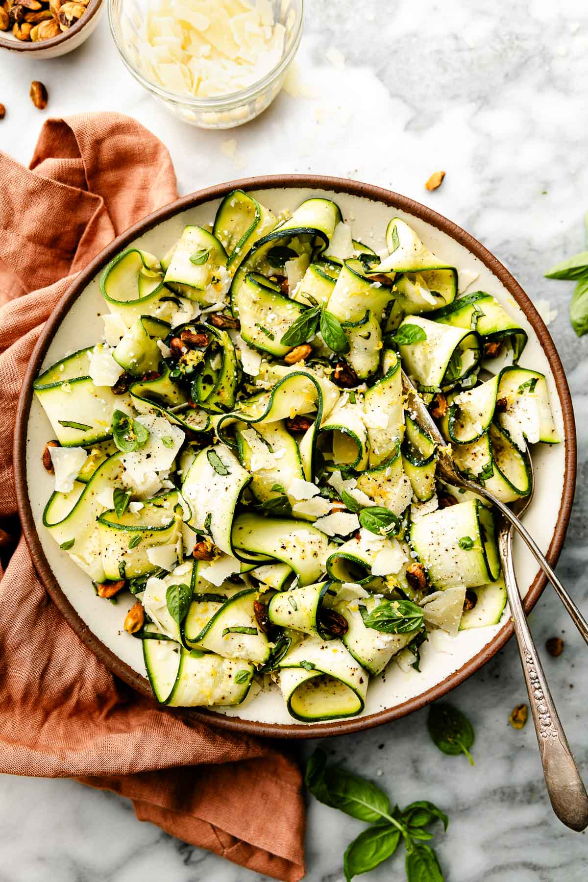 10 Minute Shaved Zucchini Salad with Lemon Parmesan