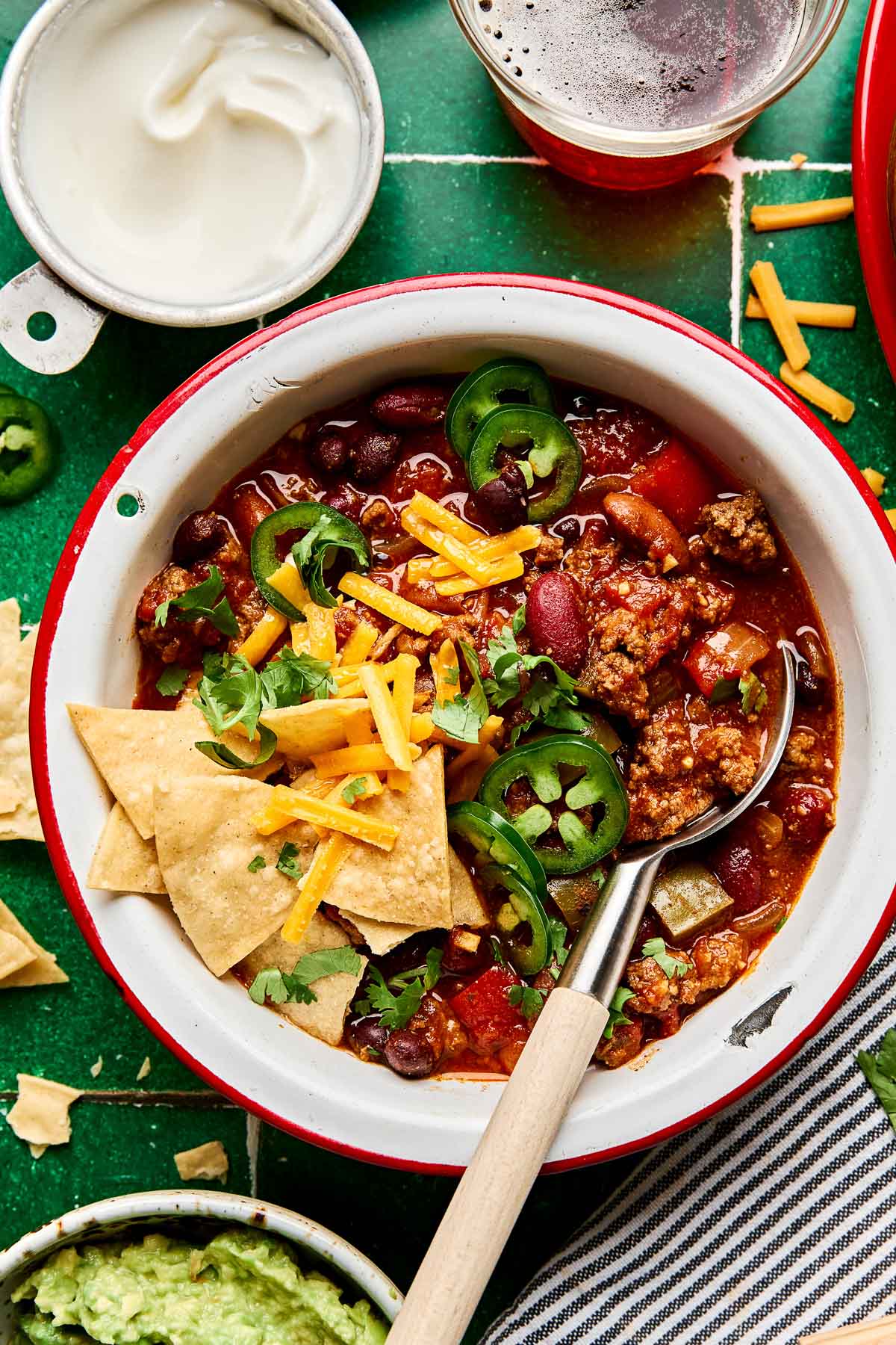 Thick & Hearty Ground Beef Chili with Beans & Beer