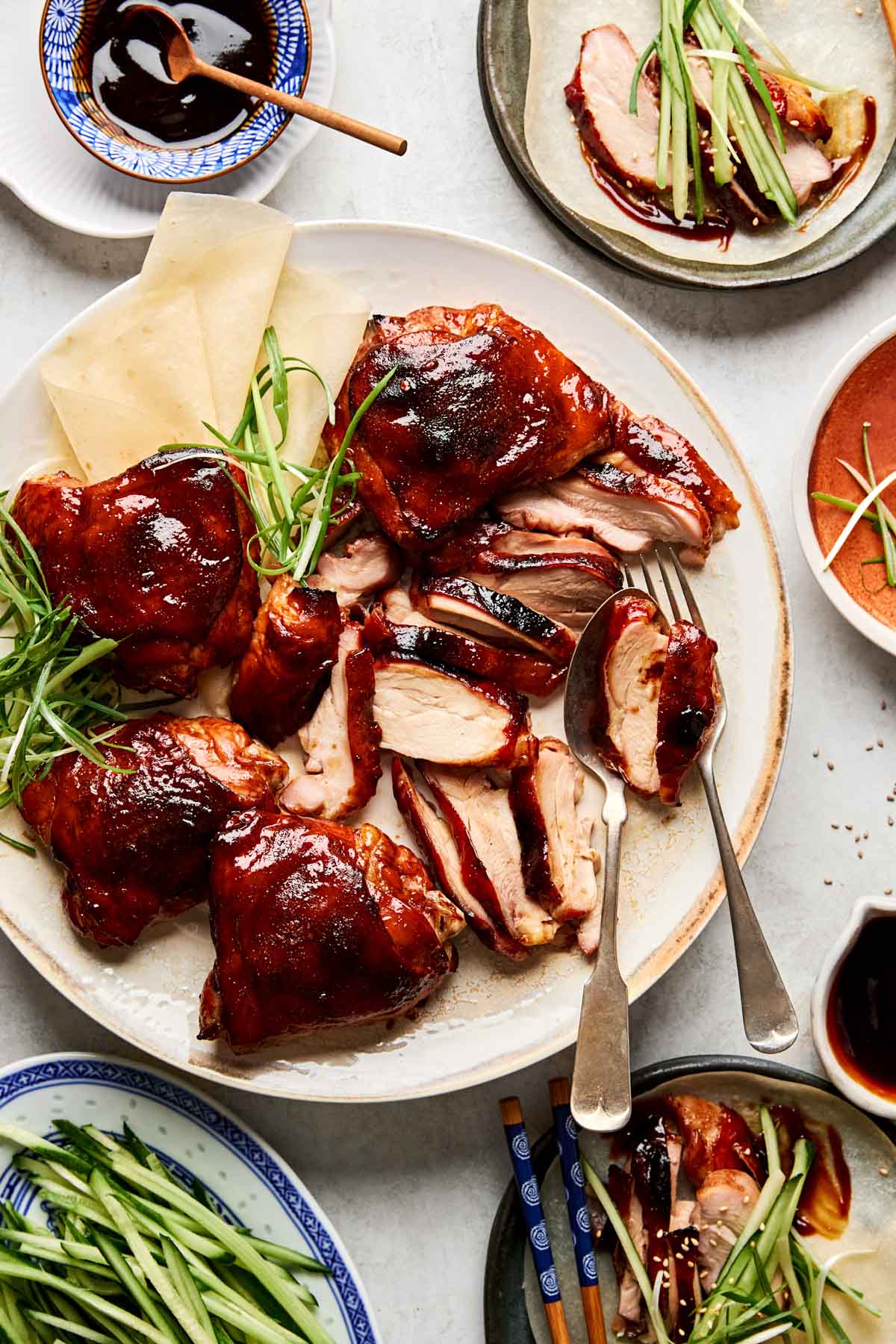 Chicken Peking Rice Roasted Peking Chicken Thighs with Extra Crispy Skin