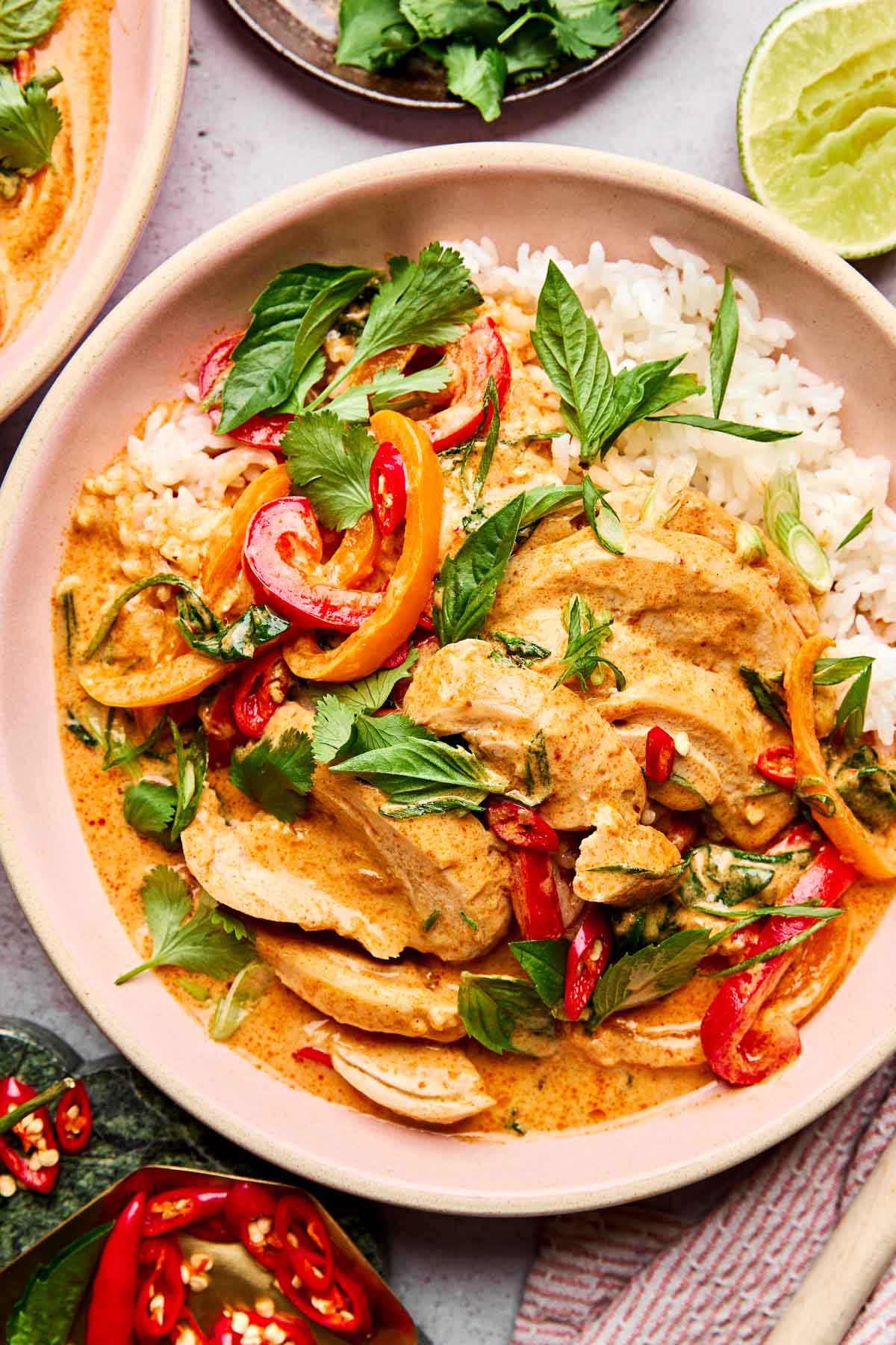 Poached Red Curry Chicken Thighs (Hands-Free & Extra-Tender!)